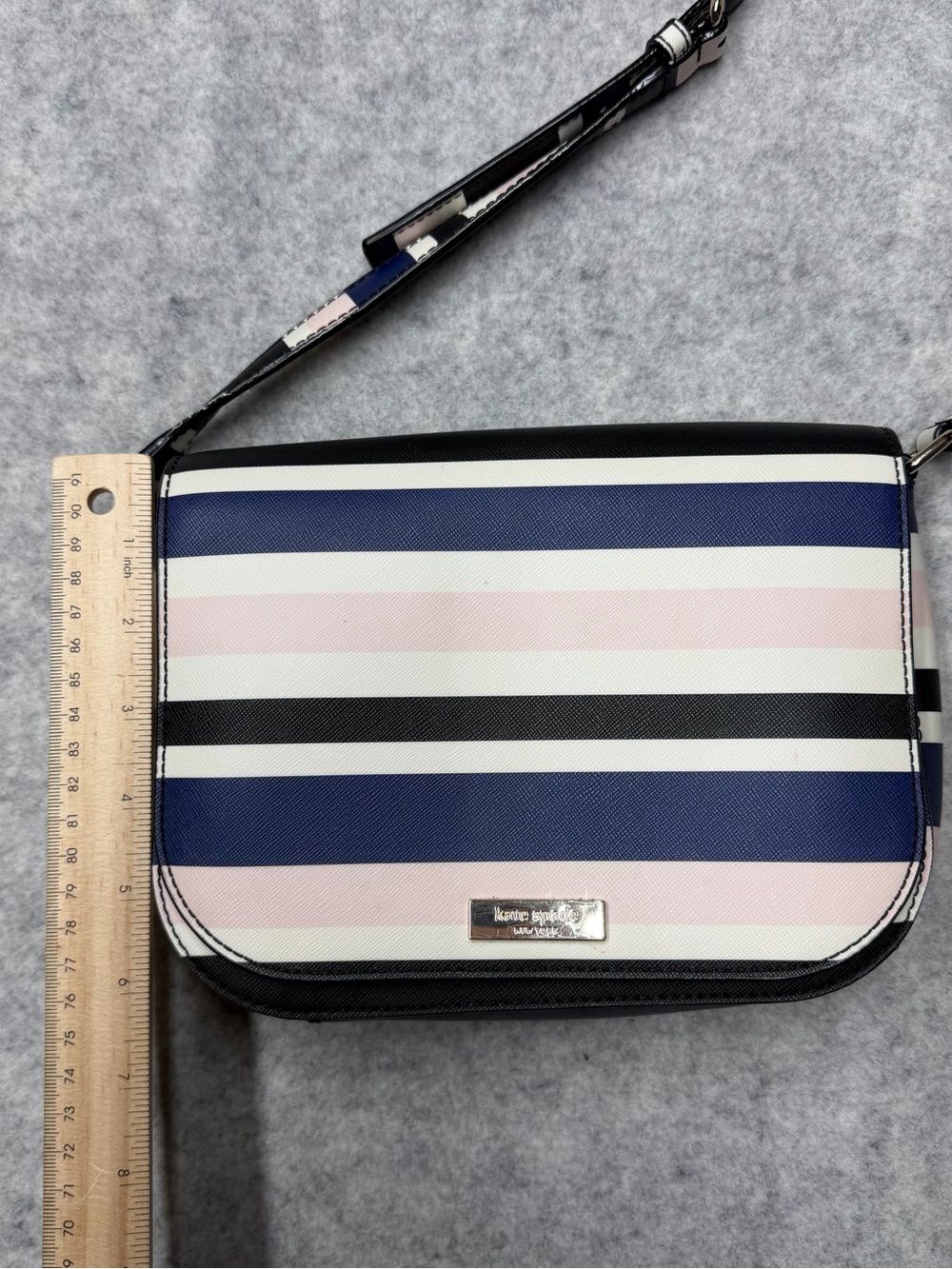 Kate Spade New York Patterson Drive Striped Crossbody Bag Blue Pink Navy White - Picture 3 of 15